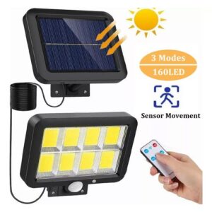 Mythco 160 COB LEDs Solar Lights With Motion Sensor And Solar Panel