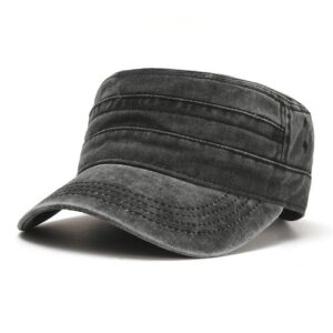 Men's Flat Hat Summer Base Ball Face Cap - Black