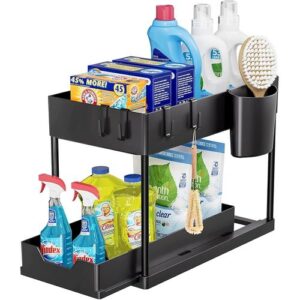 TIMBUTUS 2-Tier Pull-Out Under Sink Organizer Storage For Kitchen