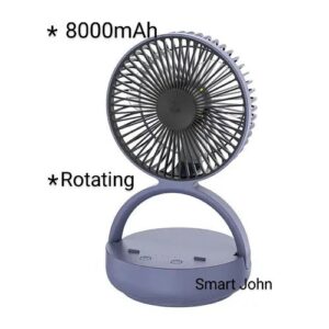 Dp 8000mAh Rechargeable Rotating Fan With LED Light