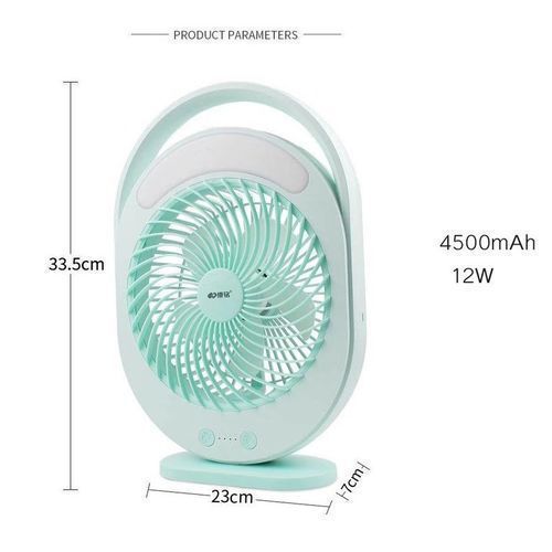 Kamisafe Rechargeable Table Fan With LED Light - Image 3