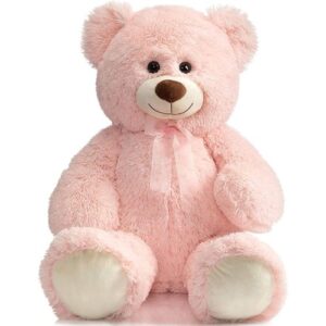Teddy Bear Stuffed Animal Large Teddy Bear Cuddly Plush Toy For Girlfriend Kids Inches Pink