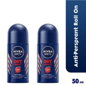 NIVEA Dry Impact Roll-on For Men 72h- 50ml (Pack Of 2)