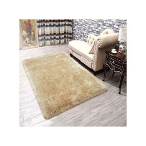Soft Fluffy Rugs Faux Sheepskin Area Rug (Cream)