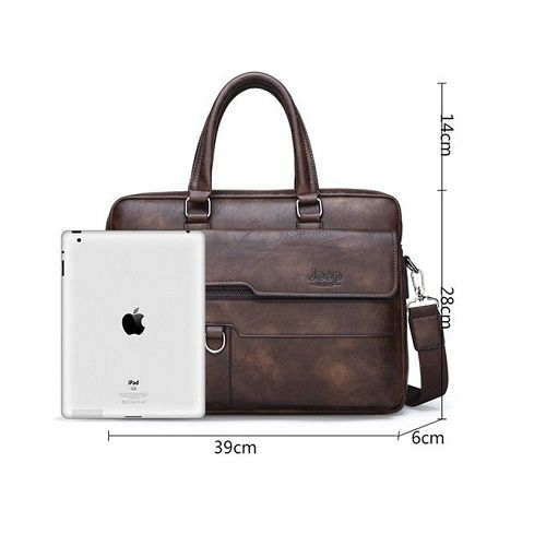 Jeep Buluo New High Capacity Custom Leather Laptop Bag - Image 4