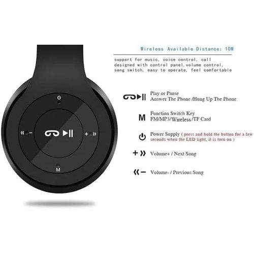 Foldable Bluetooth Wireless Headphones P47 - Black - Image 4