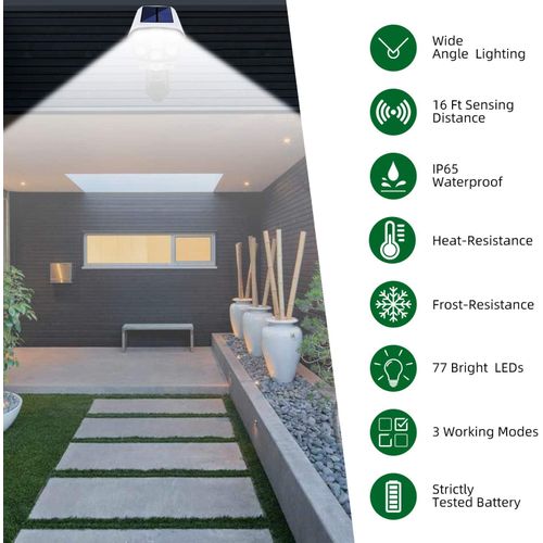 Mythco 77 LED Camera Solar Light Motion Sensor Wall Lamp IP65 - Image 2