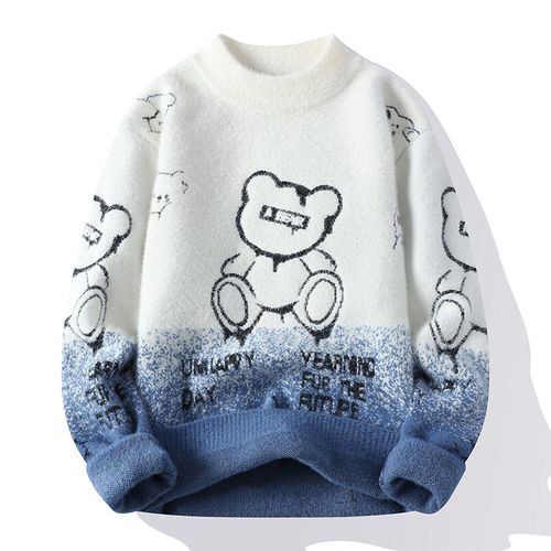 Men Knitted Sweater Mens Clothes - Image 6