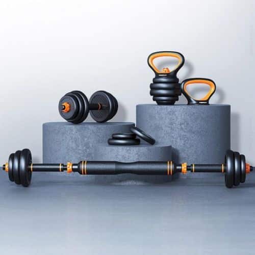 20kg 5in1adjustable Dumbbells Barbel,l Kettlebell, Push Up Handle, And Gloves - Image 2