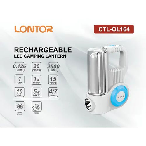 Lontor Long Lasting Durable Rechargeable Outdoor/Indoor Lamp - Image 2