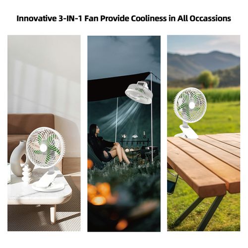 8 Inch Multifunctional Rechargeable Table Fan - Image 2