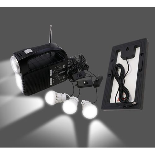 CAFINI SOLAR KIT/BLUETOOHT PORTABLE SPEAKER + 3 BULBS & FREE USB FAN (SUPER BATTERY CAPACITY) - Image 2