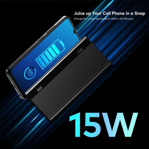 itel 20000mAh 15W Type-C Output Fast Charging T162 Power Bank - Image 4