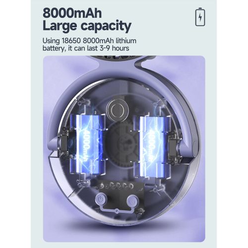 Dp 8000mAh Rechargeable Rotating Fan With LED Light - Image 3
