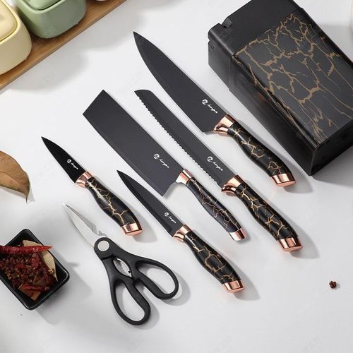 Anti Rust Kitchen Knives - 7pcs Knife Set With Sharpener - Image 2