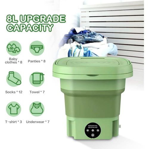 8L Portable Mini Washing Machine, Compact And Foldable - Image 2