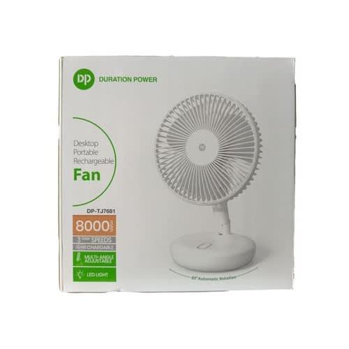 Dp 8000mAh Rotating Rechargeable Fan With LED LightS - Image 4