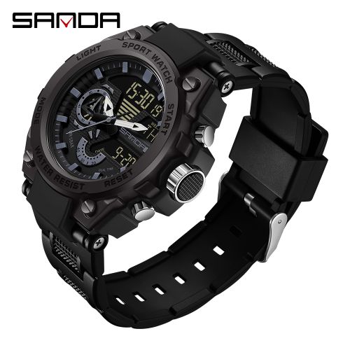 Sanda Men Digital Watch Sports Waterproof Wristwatch 3302 - Image 2