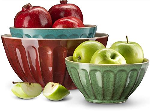 Ceramic Kitchen Bowls, For Salads, Fruit, Popcorn, Microwave and Dishwasher Safe - Image 2
