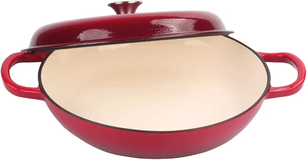 Beautiful Red Enamel Cast Iron Pot - Image 3