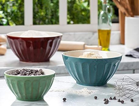Ceramic Kitchen Bowls, For Salads, Fruit, Popcorn, Microwave and Dishwasher Safe - Image 4