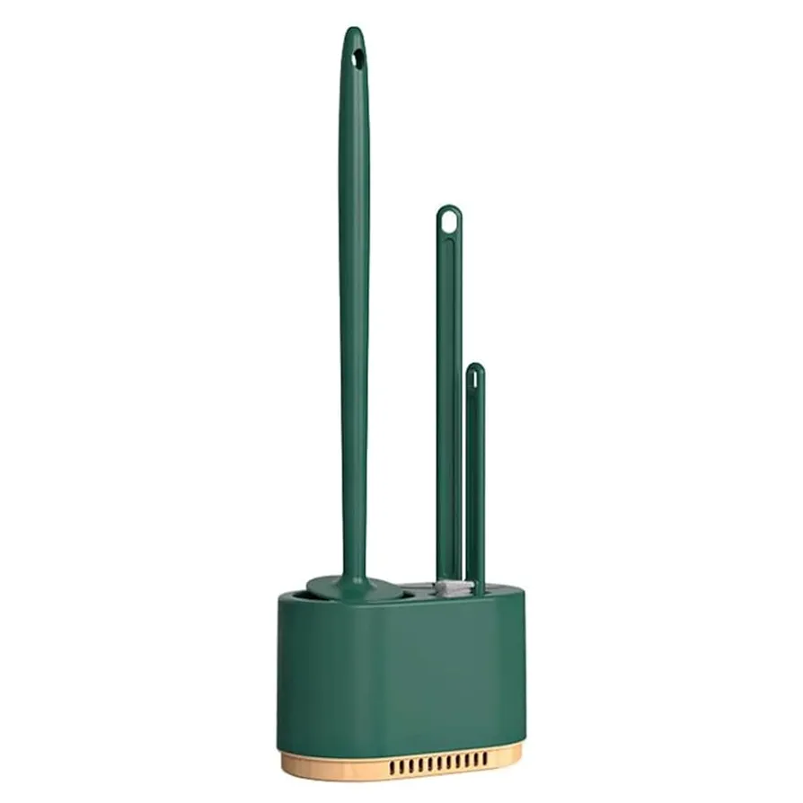 Toilet Brush Bathroom Multifunctional Toilet Brushes Practical Toilet Brush Floor Wall Mounted Toilet Bowl Cleaning Silicone Brush of 3 Pack Reusable - Image 4