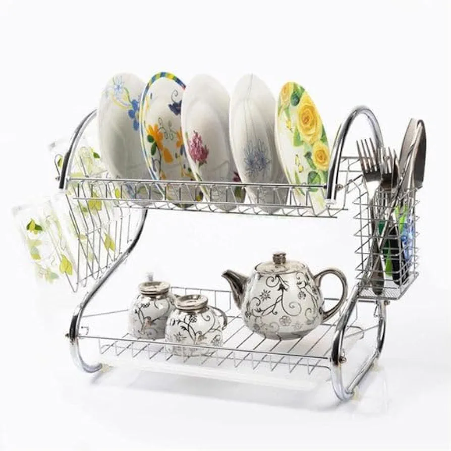 2-tier steel plate dish drying rack