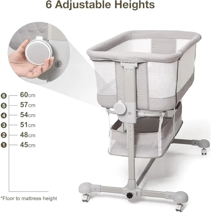 Fantastic-Kids KIDILO BP-301 Multifunctional Bed, Anti-Mosquito Net, Wheels for Movement, 6 Height Levels, Front Opening to Join Parent's Bed - Image 2