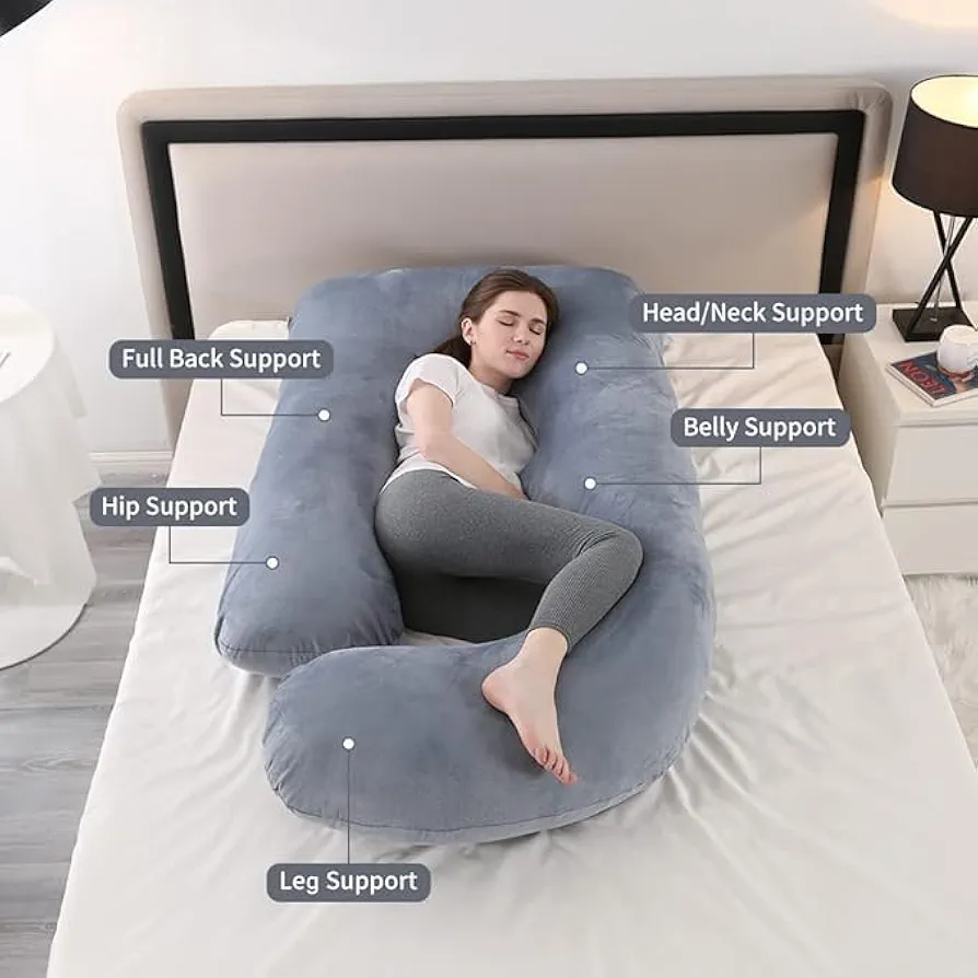 Sasttie Pregnancy Pillows for Sleeping, U Shaped Full Body Pillow for Side Sleepers, Maternity Pillow for Pregnant Women Pregnancy Must-Have - Image 2