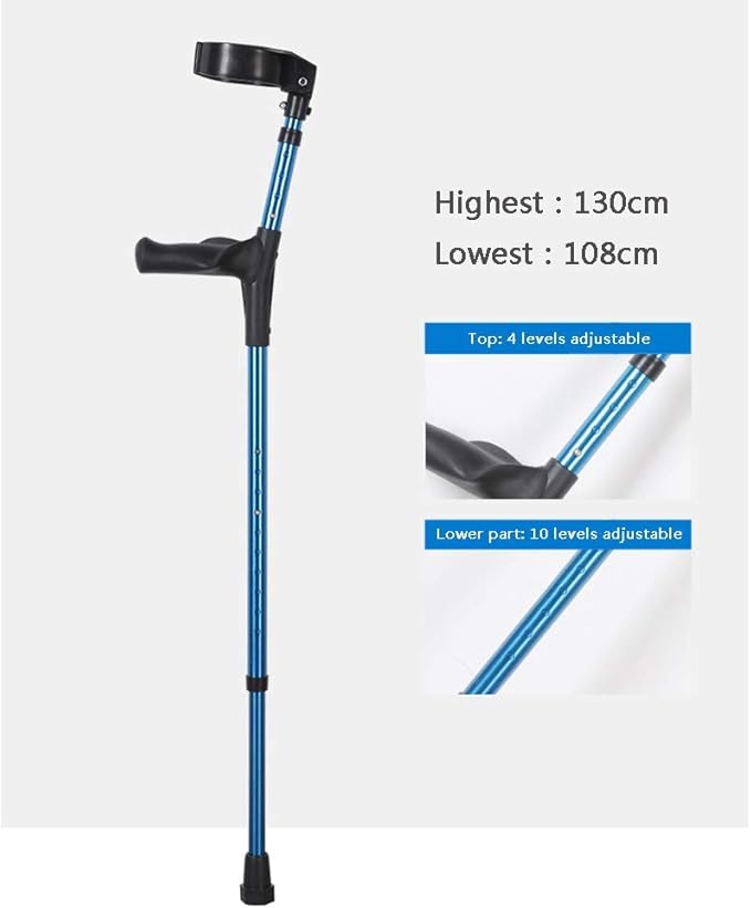 Walking Crutches Adult Crutches, Aluminum Forearm Crutches, Elbow Walker/Adjustable/Stable Anti-Slip/Elderly Supplies - Image 3