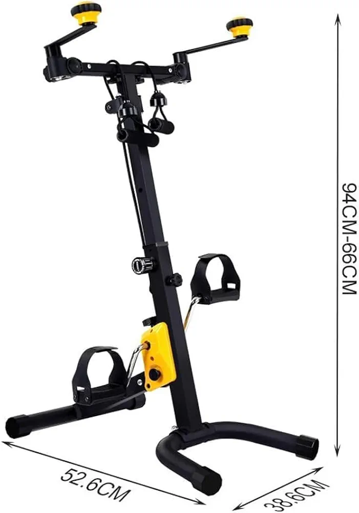 Pedal Exerciser for Seniors, Height-Adjustable Exercise Bike with Hand-Cranking & Pulling Exercise for Elderly Hand Arm Leg & Knee Rehabilitation Training - Image 2