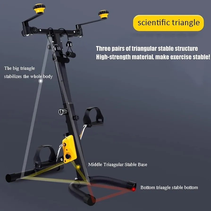 Pedal Exerciser for Seniors, Height-Adjustable Exercise Bike with Hand-Cranking & Pulling Exercise for Elderly Hand Arm Leg & Knee Rehabilitation Training - Image 3