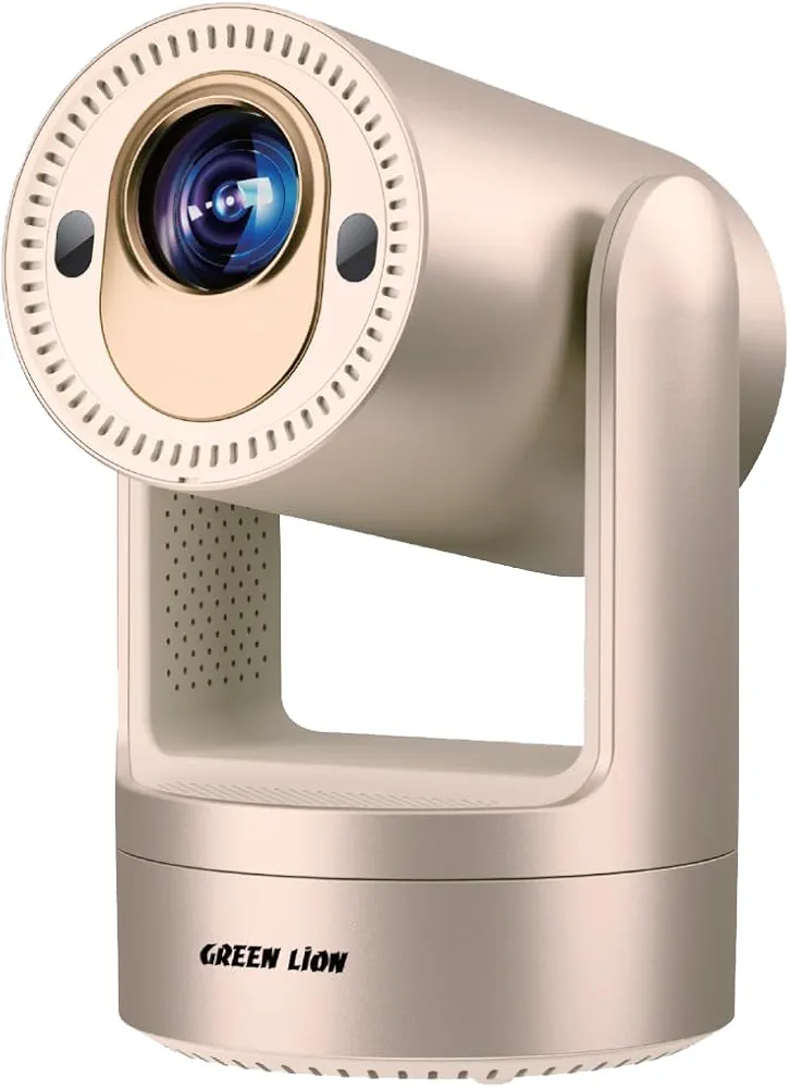 Green Lion Prisma Projector With 5200mahGreen Lion Prisma 4K Portable Projector with 5200mAh Battery & Speaker & Remote Control, 150 ANSI Lumens, Screen Mirroring, (HDMI, USB, WiFi, BT) Connectivity, Android 9.0 - Platinum Gold - Image 5