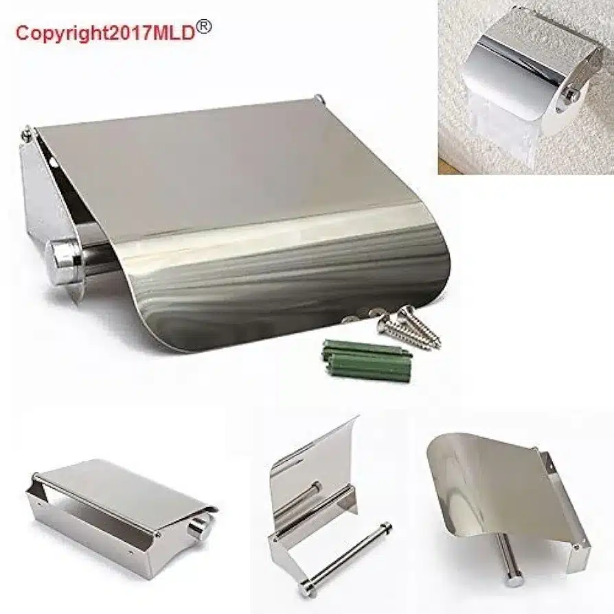 Stainless Steel Washroom Toilet Paper Holder - Image 3