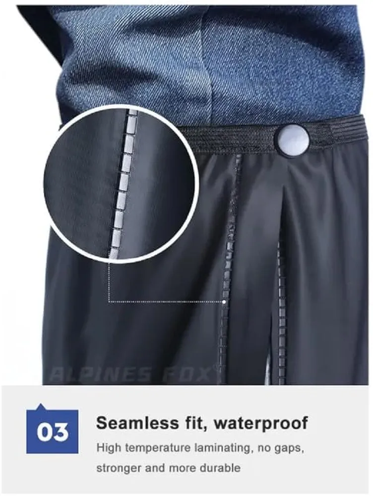 Men's Professional Long Waterproof Shoe Covers Waterproof Boot Covers Rain Shoe Covers Reusable and Foldable Motorcycle Cycling Bike Knee Boots Cover, Medium - Image 2