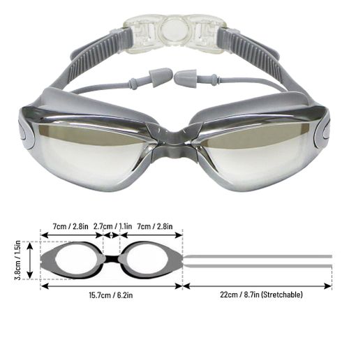 Swimming Goggles With Attached Earplugs Anti-Fog For Adult - Image 2