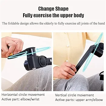 Pedal Exerciser for Seniors, Height-Adjustable Exercise Bike with Hand-Cranking & Pulling Exercise for Elderly Hand Arm Leg & Knee Rehabilitation Training - Image 4