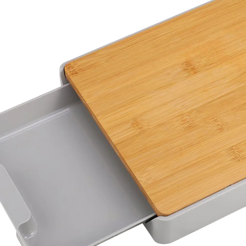 Multifunctional Wooden Cutting Board with Sliding Tray, Detachable Home Kitchen Chopping Board - Image 2