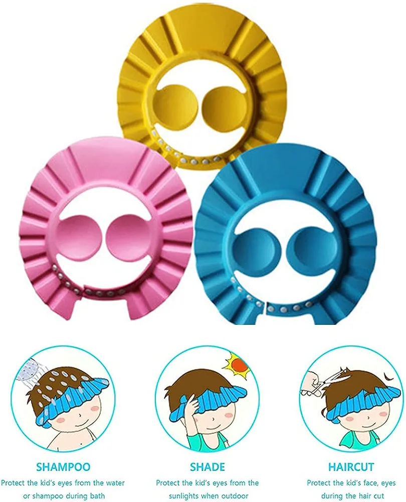 Children's Shower Cap, Baby Shampoo Cap, Adjustable Baby Shower Cap, with Eye Protection, Ear Protection, Shampoo Protection for Children, - Image 2