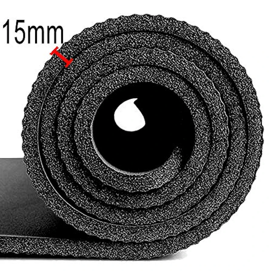 Yoga Mat, Thick Non Slip Exercise Mat - Gym Fitness Pilates Workout Mat for Women Men, 15mm Large 61 x 185cm - Black/Blue/Purple/Pink/Green/Red - Image 2