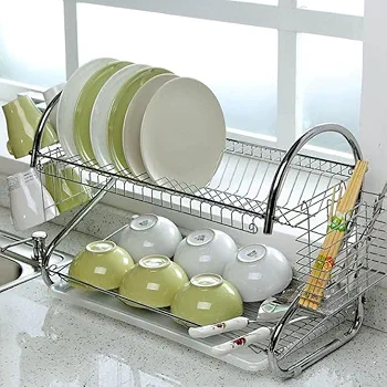 2-tier steel plate dish drying rack - Image 3