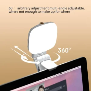 Selfies Fill Video Light Rechargeable, LED Phone Light, Portable 360 Degree Adjustment Computer Webcam Camera Lights for Broadcasting, Phone, Video Recording