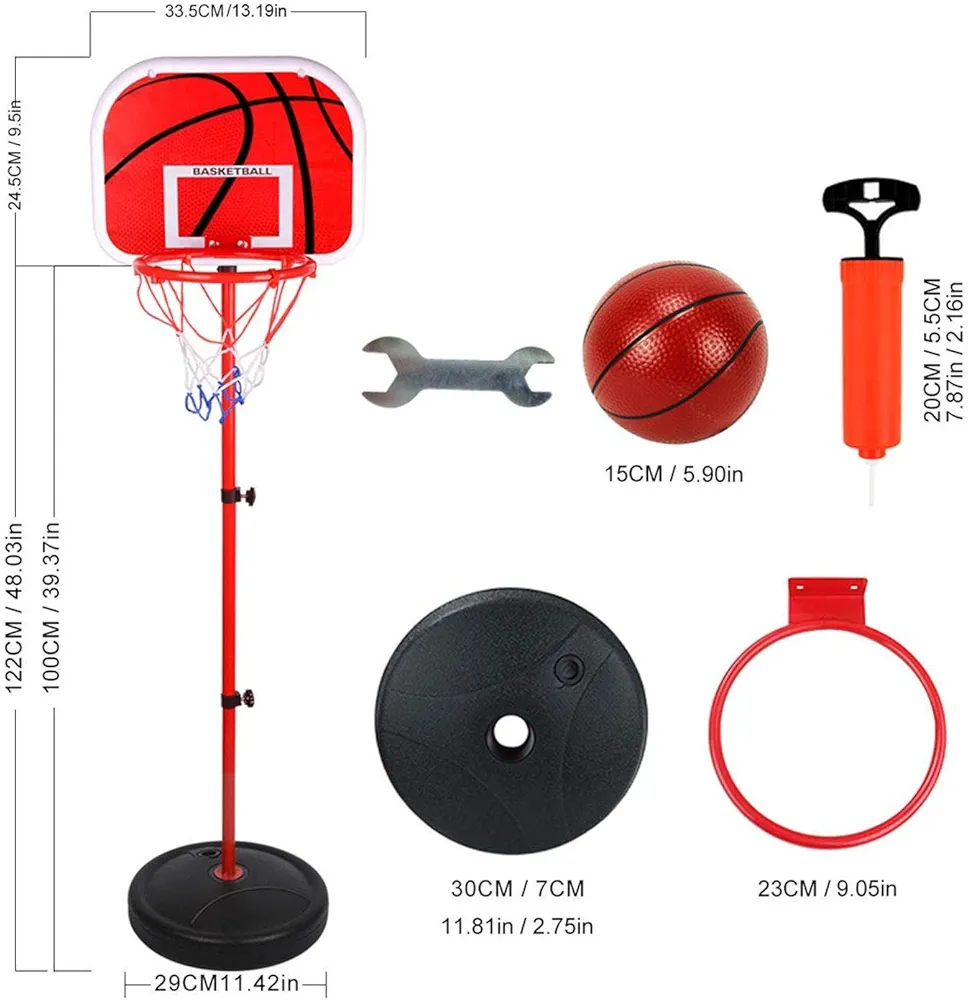 Basketball Stand Set 1.65m Children Portable Mini Basketball Hoop Height adjustable Stand for Kids - Image 2