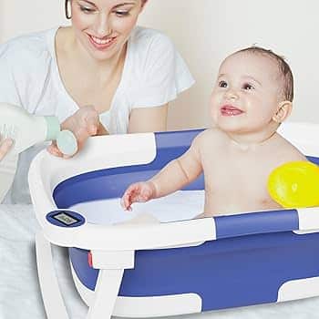 Foldable Baby Bath Tub With Thermometer for Real Time - Image 3