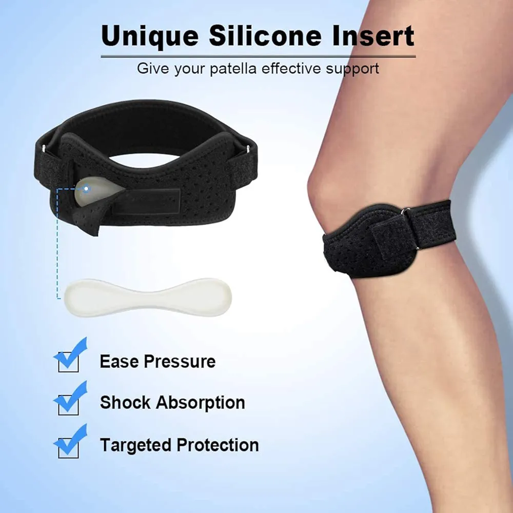 Patella Strap Knee Brace Support, 2 Pack Knee Brace for Arthritis, ACL, Running, Basketball, Meniscus Tear, Sports, Athletic Best Knee Brace for Hiking, Soccer, Volleyball & Squats - Image 4