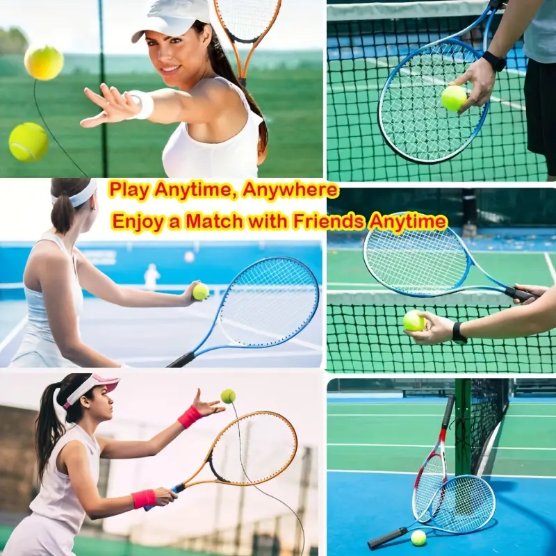 A Set of Tennis Training Double Racket Set, 2 20-Inch Rackets + 1 Ball + 1 Bag, Made of Alloy Material, Ultra-Light And Durable, Suitable for Beginners And Casual Training - Image 4