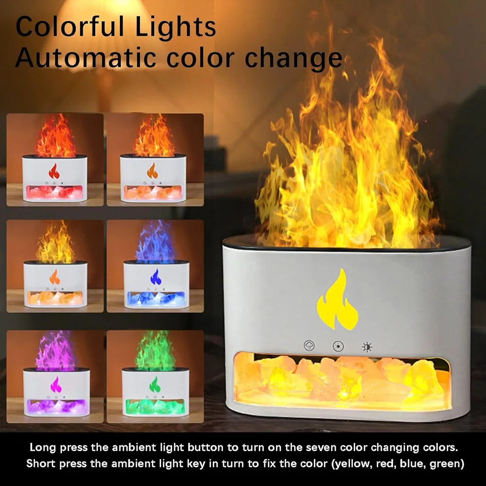 Flame Air Humidifier Crystal Salt Aromatherapy Diffuser - Image 4