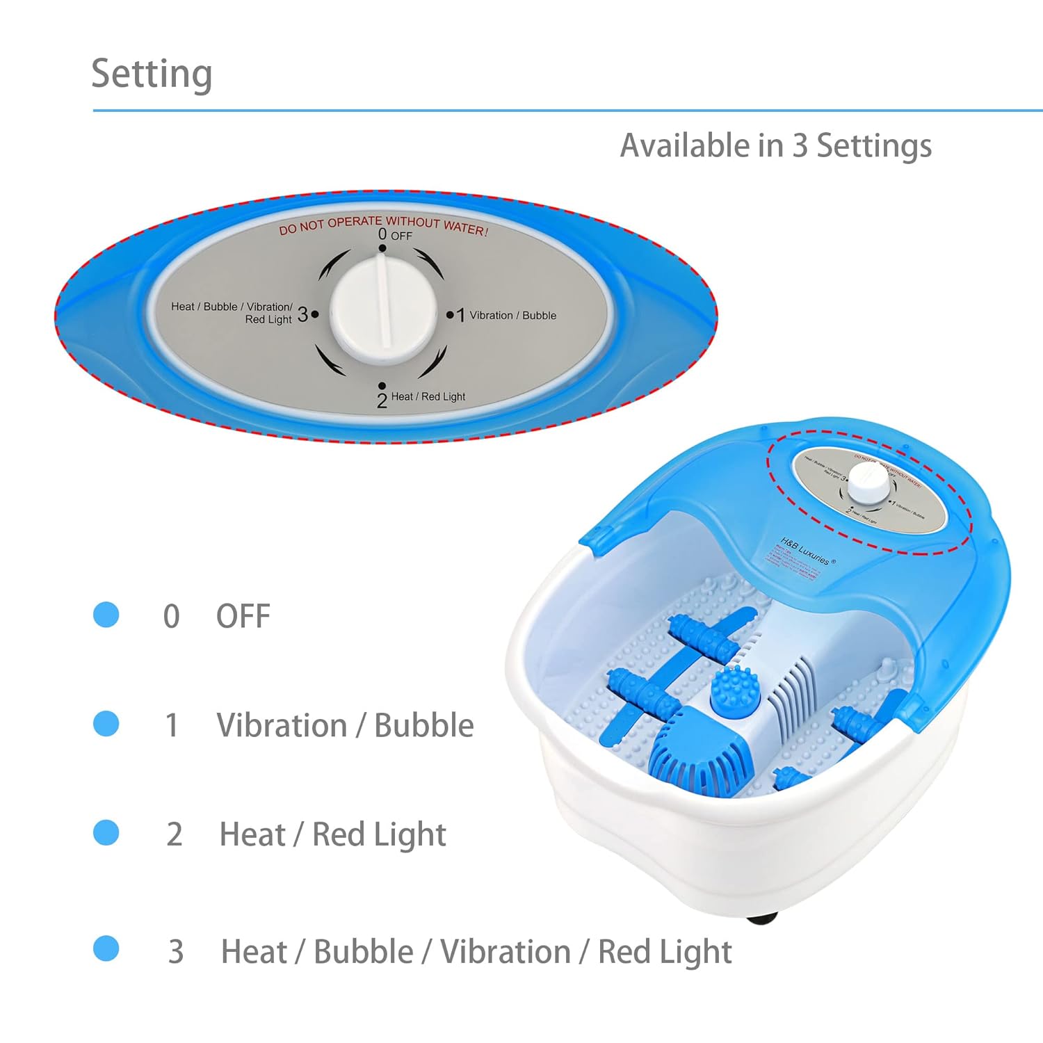 Heated Foot Spa Bath with Bubble Massage, Pedicure Attachments, Vibration for Fatigue Relief - Image 4