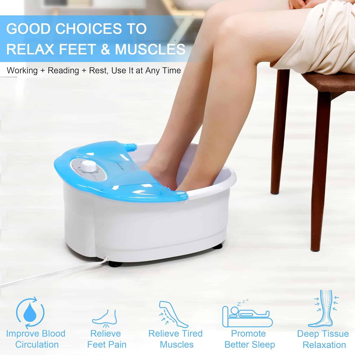 Heated Foot Spa Bath with Bubble Massage, Pedicure Attachments, Vibration for Fatigue Relief - Image 3