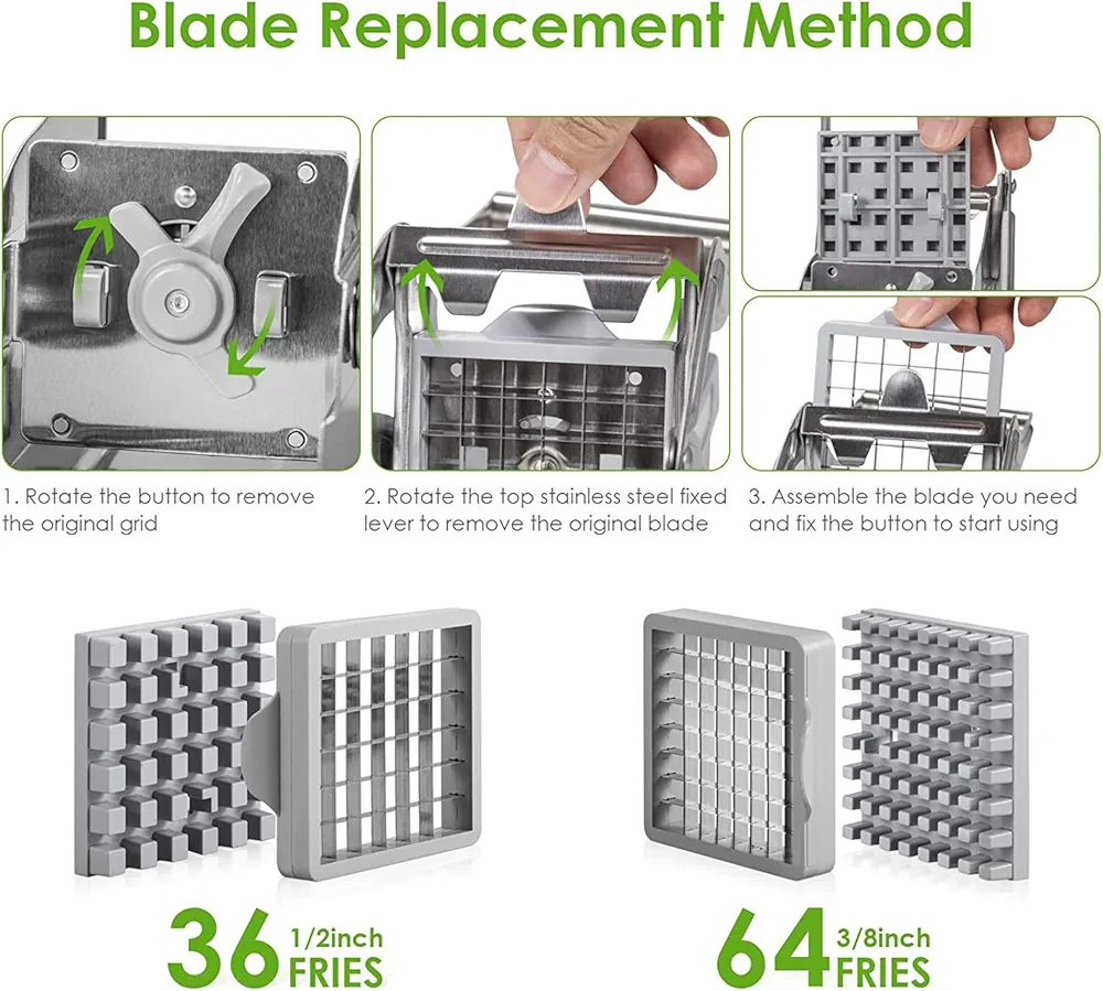 French Fry Cutter Stainless Steel Potato Slicer - Image 3